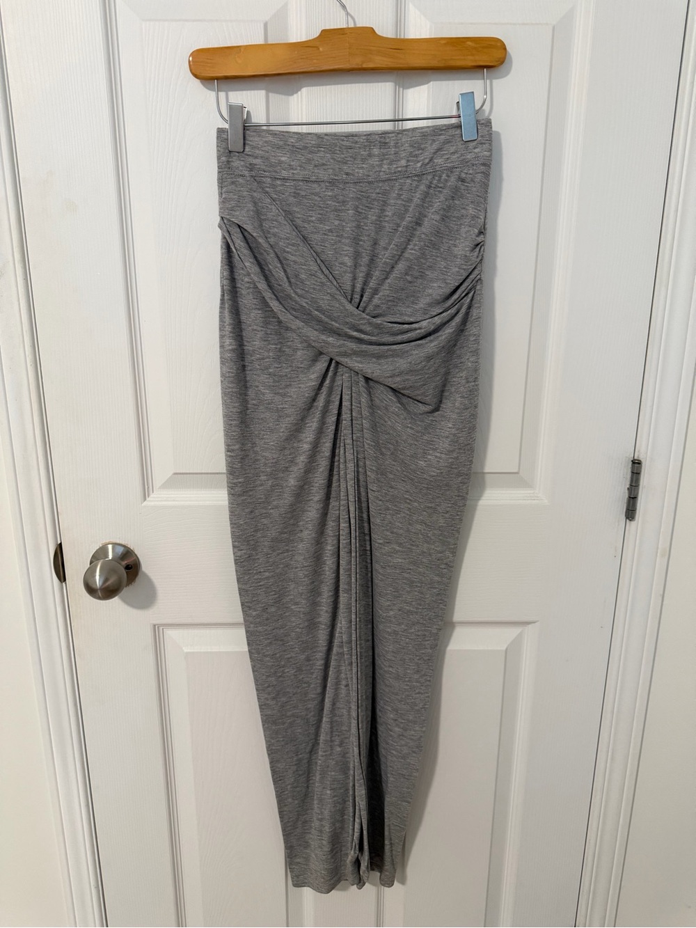 Dynamite Gray Twist-Front Maxi Skirt